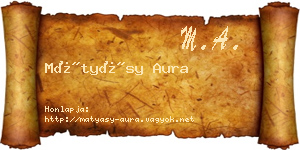 Mátyásy Aura névjegykártya